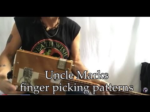 Uncle Mark finger picking patterns for 3 string Cigar Box Guitars