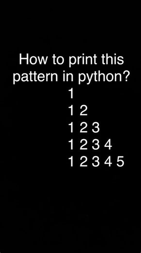 Number Pattern in Python #python #programming #coding #codingforbeginners