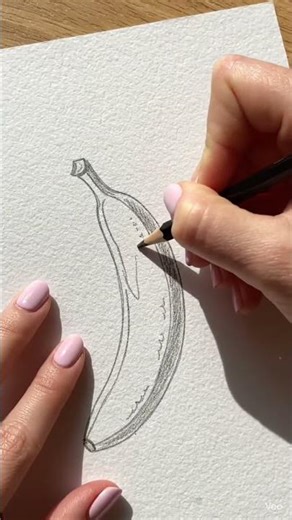 🍌 Watch this realistic drawing in seconds! ✏️✨So easy, anyone can try it!