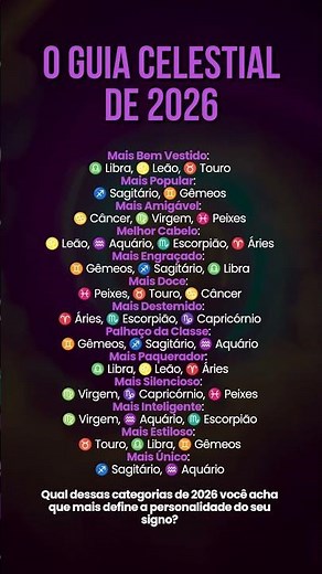 🔮 Seu guia celestial de 2026! #zodiaco #astrologia #horoscopo #signosdozodiaco