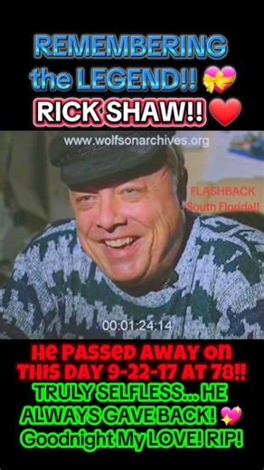 Remembering "The Legend" RICK SHAW On the Day He Passed Away in 2017 at 78 Years Young!! Who Else Will NEVER FORGET Their Memories of Listening to Ricky Ticky On WQAM (1963–1975) WAXY (1975–1990) Majic (1990–2007) and Of Course Ending Every On-Air Shift With Goodnight My Love?!? Rick Shaw Was Simply a Truly Amazing and Totally Lovable Individual, So Much LOVE He Had For EVERYONE!! HE GAVE BACK to the Community CONSTANTLY!! RIP!! 💝♥️🙏💖❤️ BONUS POINTS: WHO IS DOING THIS INTERVIEW??? South Flori