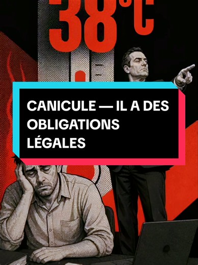 Il fait 38 degrés et ton employeur te dit de continuer comme si rien n'était il a pourtant des obligations légales précises en cas de canicule. Voilà ce qu'il doit faire et ce que tu peux exiger. ⚖️ #canicule #droitdutravail #securite #employeur #fyp