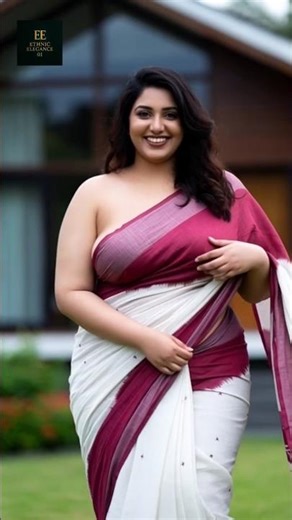 “Maroon White Saree,Classic Desi Elegance❤️🌸”l #shorts #sareelove #aifashion