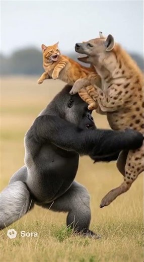 When a Gorilla Meets a Hyena Pack: The Selfless Hero, the Gentle Guardian!