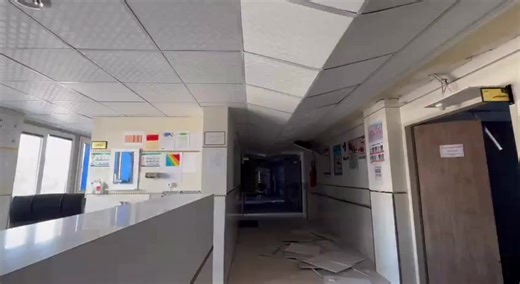 A hospital in Tehran has sustained damage due to the continuous U.S.-Israeli strikes on Iran. #usa🇺🇸 #Iran #america #fypシ゚viral