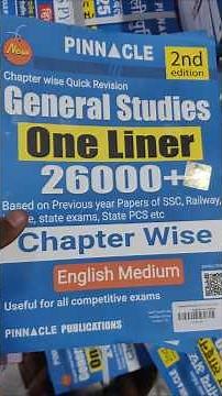 Pinnacle 26000+ One Liner Book 2nd Edition 📘 | Best GS Book for HSSC, CET & SSC Exams!