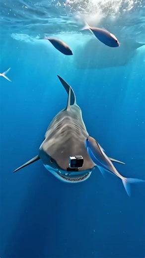 Shark With GoPro Found a Giant Shipwreck 😱 | Real Ocean Exploration POV #Shark #GoPro #OceanEx