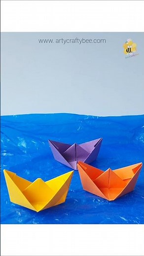Easy Origami Craft Origami Boat in 2 minutes #diy
