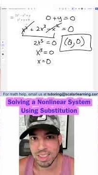 Solving a Nonlinear System Using Substitution #nonlinearequations #maths #education #scalarlearning