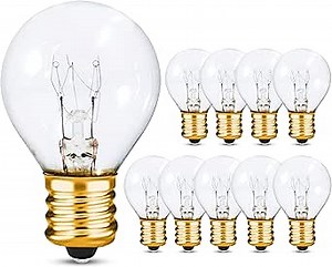 OHLECTRIC S11 White Clear Night Light Bulbs with E17 Base | 10W High-Efficiency Dimmable Bulbs | Ideal for Amusement and Theatrical Lighting | 10-Pack