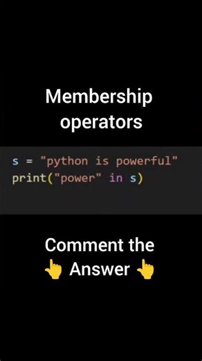 python quiz🧠 membership operators in python. #coding #pythonprogramming #pythonforbeginners