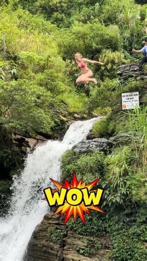 The bravest girl today! #waterfall #nature