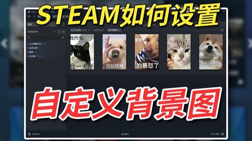 steam如何自定义游戏背景图！还可以设置动态图!