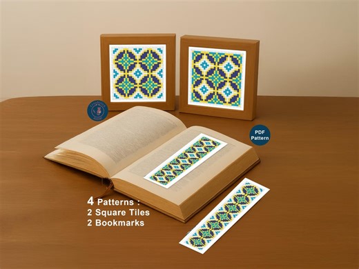 Geometric Cross Stitch Pattern, Bookmark Cross Stitch Pattern, Tile Cross Stitch, Moroccan Cross Stitch, Moroccan Tiles Zellige - Etsy