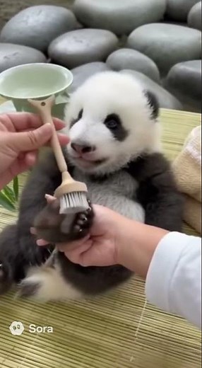 A relaxing spa day with a baby panda 🐼 #ASMR #Cute #Panda #ai