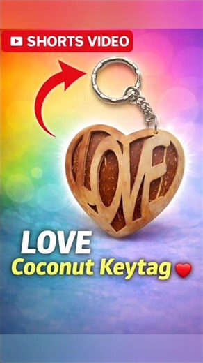 LOVE Coconut Shell Keytag ❤️ | Handmade Gift from Sri Lanka 🇱🇰