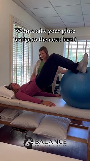 Feel the burn with bridges on a stability ball! 🔥 Bridging on a ball targets the glutes, hamstrings, and abdominals, ensuring these muscles are firing up and getting stronger. 💪 It might look easy, but add a stability ball, and you'll feel the intensity! 😅 This exercise not only strengthens key muscle groups but also improves stability and balance. Remember, proper form is crucial to avoid any potential risks. Have you tried bridging on a stability ball? 👇 #BalancePhysicalTherapy #PhysicalTh