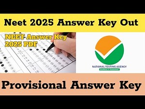 Neet 2025 Answer Key Released | Neet 2025 latest News Today |Neet 2025 Result Update #neet2025