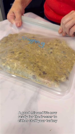 Suzanne Mulholland on Instagram: "Are you a stuffing lover? You need to try my Sage, Cheddar and Chestnut stuffing, it is simple, delicious and a great one to get made in advance and into the freezer ready to stuff your turkey or cook seperatley on Christmas Day, full recipe is in the new book!"