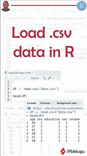 Import .csv data in R #r #read.csv #csvdata #rprogrammingforbeginners #rstudio