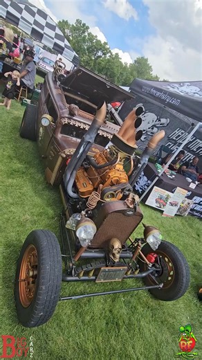 This 1932 Chevrolet Confederate Rat Rod Is Decked Out At The 22nd Annual Rat Fink Reunion #carshow #showcar #americana #carcommunity #classiccars #classiccar #classiccarshow #chevy #chevorlet #rustycar #ratrod | Big Boy Carz