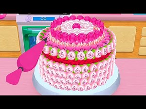 Fun 3D Cake Cooking Game- My Bakery Empire Color, Decorate Serve Cakes - Pink Flower Cake