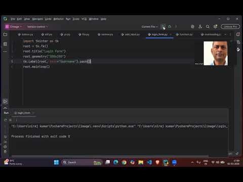 Login Form Using Tkinter(Python)
