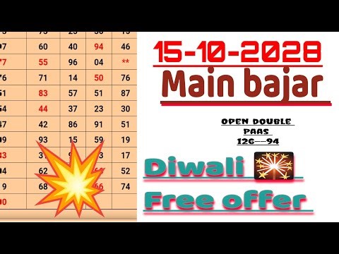 15-10-2025 main bajar daily passing free open and jodi special