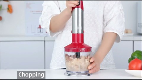 Immersion Blender Handheld 1000W 5 in 1 Stick Hand Blenders for Kitchen with Speed Control, with Beaker, Chopper, Whisk, Milk Frother Attachemnts, Perfect Emulsifier for Soup, Smoothie, Puree