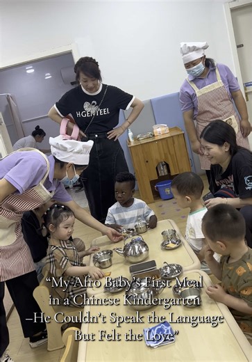 Afro Baby’s First Day in Chinese Kindergarten