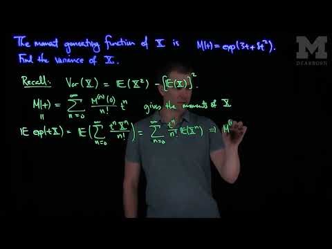 Using Moment Generating Functions to find the Variance: Example 2