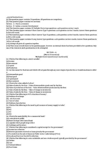 Eco class 12 sample paper