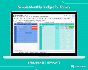 Simple Monthly Budget | Spreadsheet - Etsy