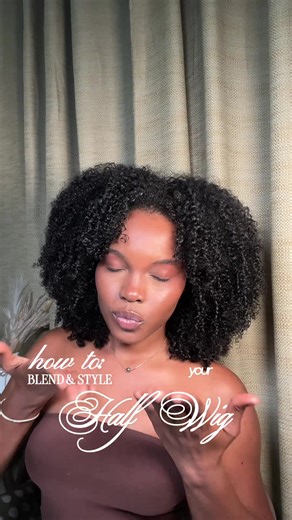 Pt.2| @leehanna ashanti Here is how I blend & style all my half wigs ( Afro curly, kinky curly) #halfwig #halfwigtok #blackgirlmagic #hair #hairtok