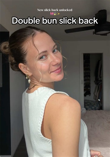 Adorable Double Bun Slick Back Hairstyle Tutorial