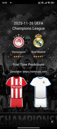 Olympiacos vs Real Madrid ft. Mbappé | Champions League 2025 Simulation & Predictions