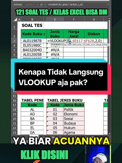 Pemahaman VLOOKUP dalam Excel: Kenapa Tidak Langsung?