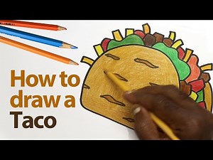 How to draw and color a Yummy Taco for beginners | Draw with me | #drawingrocket