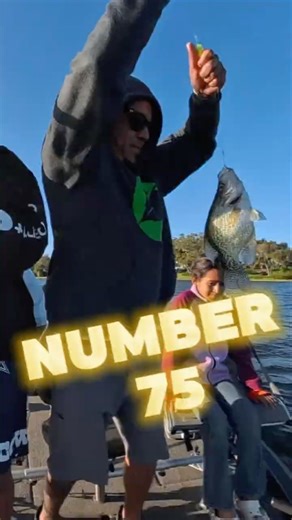 Father, daughter & son landing number 75! #crappiefishing #fishing #fish #outdoors #crappie #speck
