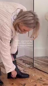 POV: You found the perfect black leather ankle boots on Amazon Fashion 😍 🔗 Shop via link https://geni.us/Blackleatherboot | Amazon Fashion EU