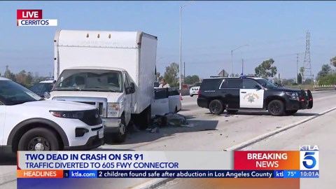 Crash on 91 Freeway in Cerritos leaves 2 dead