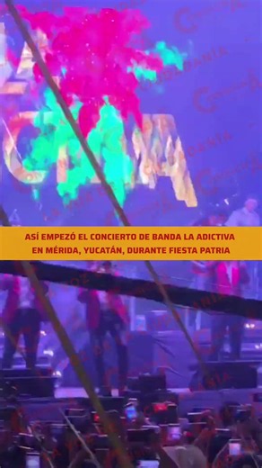 Así empezó concierto de Banda La Adictiva en #Mérida, #Yucatán, por fiesta patria en la Plaza Grande
