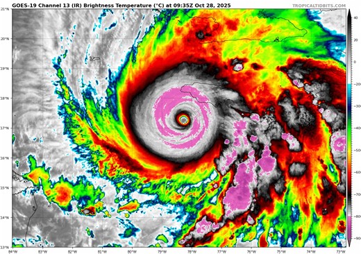 11AM UPDATE: Melissa is now the 4th strongest Atlantic Basin hurricane on record. Max Winds are 185 mph. Melissa makes landfalll later today …… Earlier……. This is Hurricane Melissa, the 8th strongest storm on record in the Atlantic Basin. It is now hours away from landfall in Jamaica. Thinking of everyone there today. This storm has 175 mph winds (faster than an airplane when it takes off on a runway). This will be the worst storm Jamaica faced in modern history, but not all parts of the island 