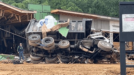 Driver dead after dump truck brakes fail, causing construction site crash