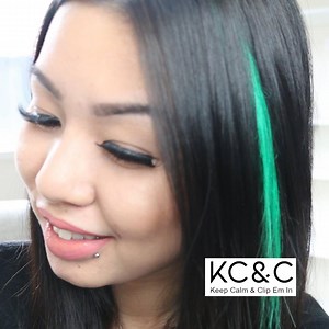 Green Highlights - Luxury Remy Clip-in Extension Clip-in Hair Extensions - Etsy UK