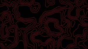 Red Topographic Wavy Line Background Animation Black Screen