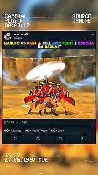 Naruto vs Pain 💥 Destroyed Konoha Fight Scene!"