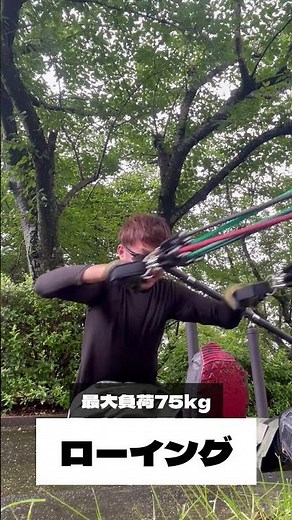 【チューブ】ローイング|最大負荷75kg|背中・肩甲骨 #チューブトレーニング #ローイング