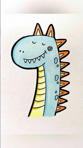 How to draw a dinosaur | easy drawing for kids #stepbystep #simple #artforkids #kidsvideo #ytshorts