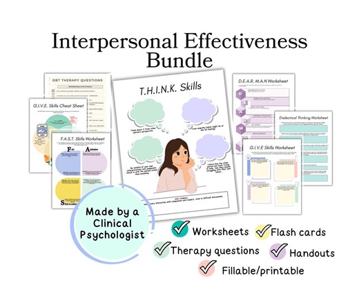 Interpersonal Effectiveness Bundle, DBT Interpersonal Effectiveness Worksheets, GIVE Skills, DEAR Man Skills, Fast Skills, Think Skills - Etsy